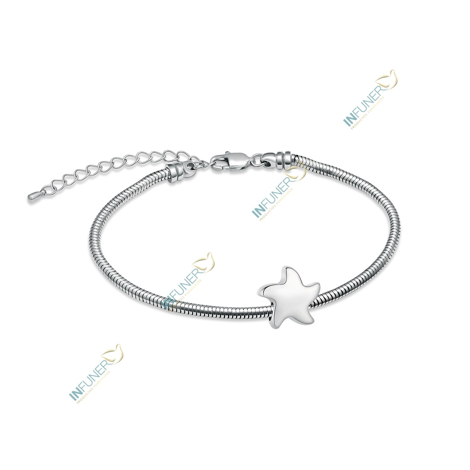 PULSERA ABALORIOS ACERO PULSERA_CON ESTRELLA MAR 