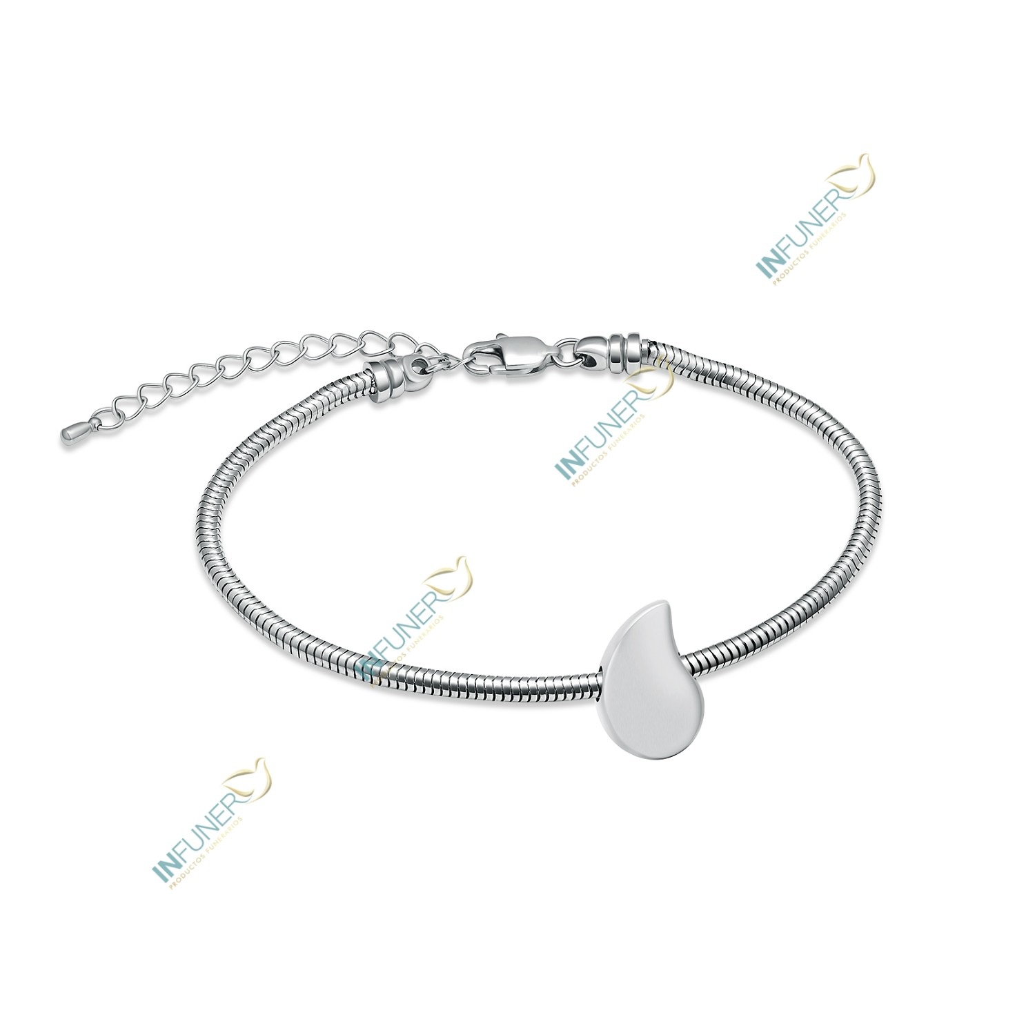 PULSERA ABALORIOS ACERO PULSERA_CON LAGRIMA 