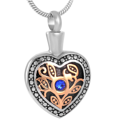 COLGANTE CORAZON BIC. PIEDRA AZUL