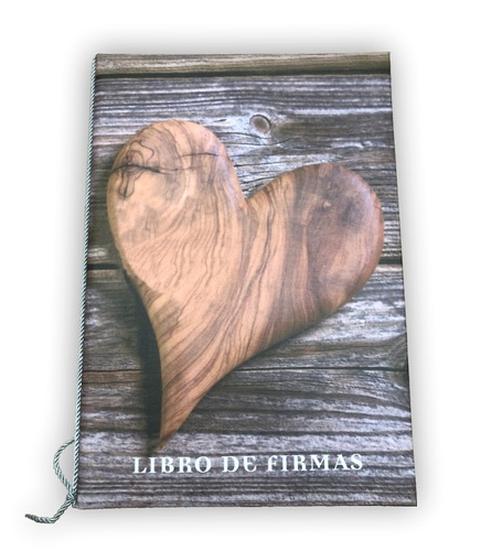 LIBRO FIRMAS CON IMPRESION DIGITAL CORAZON